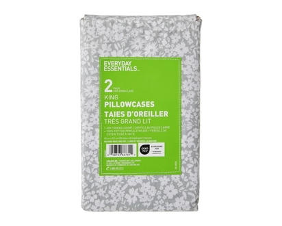 Everyday Essentials King Percale Pillowcases 2 Piece Set - 1.0 EA