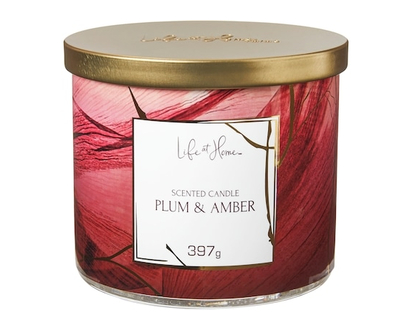 Life at Home Plum and Amber Scented Candle - 1.0 EA