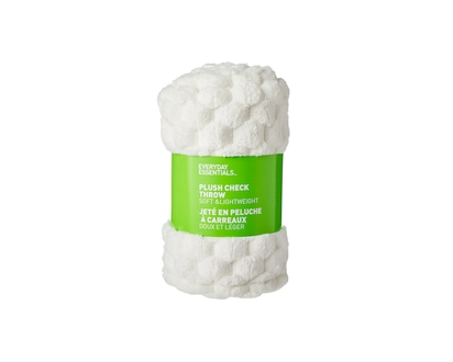 Plush Check Throw - Cream - 1.0 EA