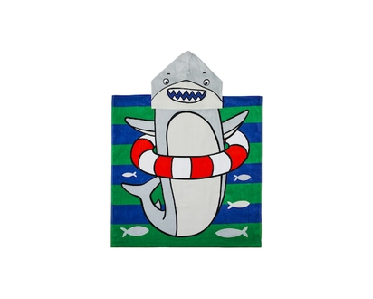 Kids' Hooded Beach Towel - Shark - 1.0 EA