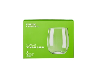 Everyday Essentials Stemless Wine Glasses 6 Pack - 6.0 EA