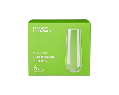 Everyday Essentials Stemless Champagne Flutes 6 Pack - 6.0 EA