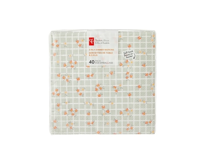 3 Ply Dinner Napkins 40 Pack - Flower Grid - 40.0 EA
