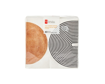 3 Ply Dinner Napkins 40 Pack - Half Circle - 40.0 EA