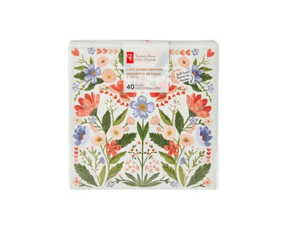 3 Ply Dinner Napkins 40 Pack - Heart and Flower - 40.0 EA