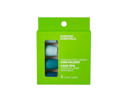 Everyday Essentials 4 paires de pique-épis avec pointes en acier inoxydable – bleu - 4.0 EA