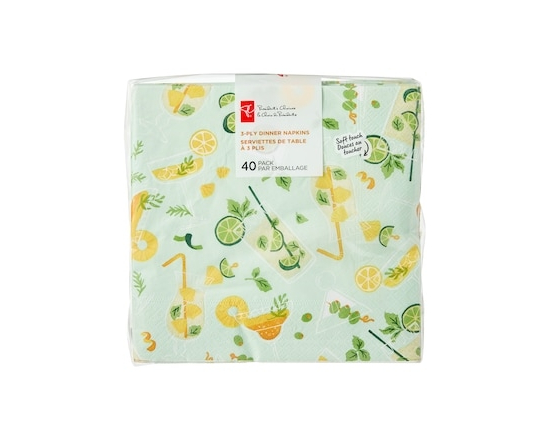 3 Ply Dinner Napkins 40 Pack - Drinks - 40.0 EA