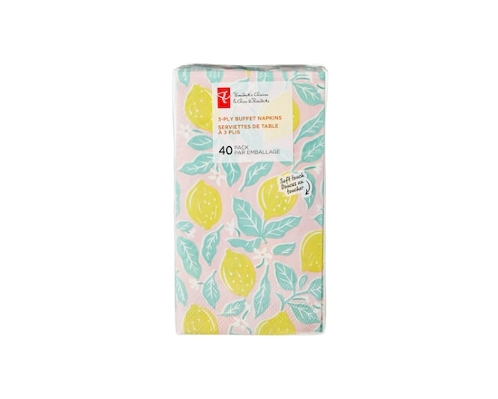 3 Ply Buffet Napkins 40 Pack - Lemons - 40.0 EA