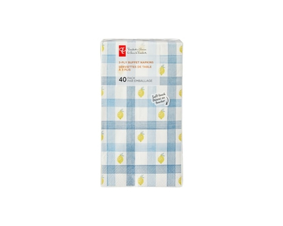 3 Ply Buffet Napkins 40 Pack - Lemon - 40.0 EA