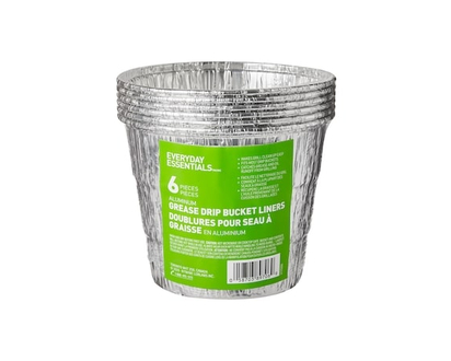 Aluminum Grease Drip Bucket Liners 6 Pack - 1.0 EA