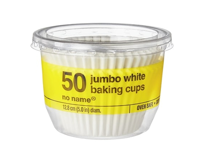 No Name Jumbo White Baking Cups 50 Pack - 50.0 EA