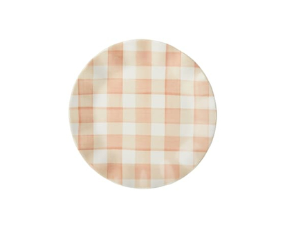 Ruffle Rim Side Plate - Peach Gingham - 1.0 EA