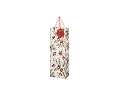 Life at Home Bottle Gift Bag - Holly - 1.0 EA