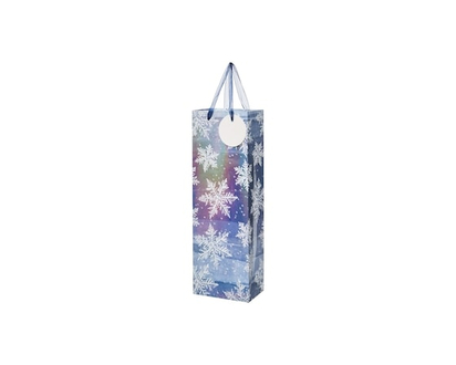 Life at Home Bottle Gift Bag - Snowflakes - 1.0 EA