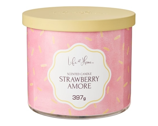 Strawberry Amore Scented 3-Wick Candle - 1.0 EA
