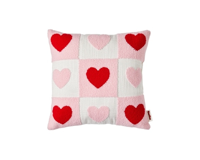 Autres marques contrôlées – GM Coussin tufté avec des cœurs – motif à carreaux - 1.0 EA