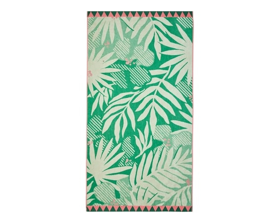 Cotton Beach Towel - Tropical Leaves - 1.0 EA