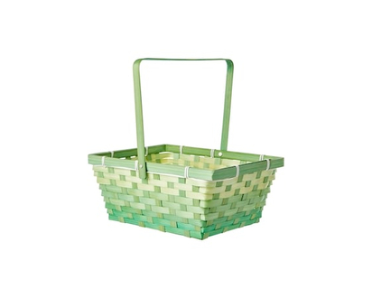 Large Rectangular Bamboo Easter Basket - Green - 1.0 EA