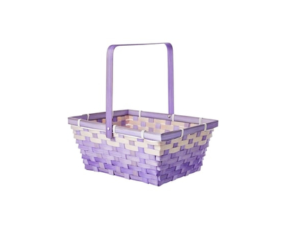 Large Rectangular Bamboo Easter Basket - Purple - 1.0 EA