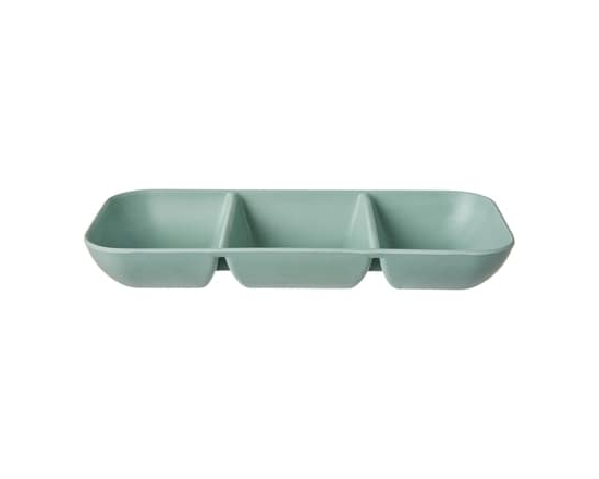 3 Divided Snack Platter - Teal - 1.0 EA