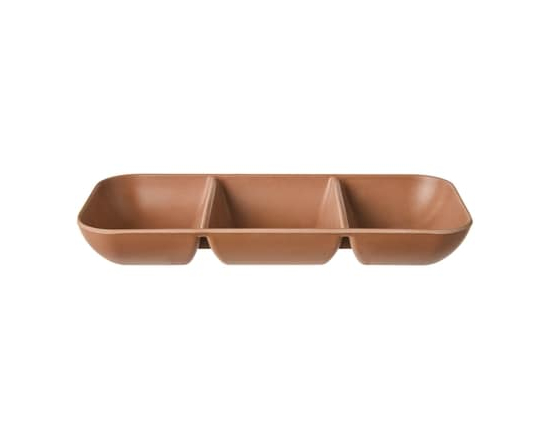 3 Divided Snack Platter - Mocha - 1.0 EA