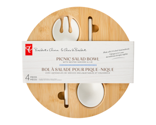 Picnic Salad Bowl 4 Piece Set - Teal Checkered - 1.0 EA