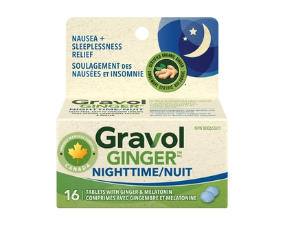 Gravol Ginger Nighttime Tablets with Melatonin - 16 TAB