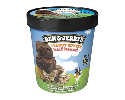 Ben & Jerry's Ice Cream with Fairtrade Ingredients Peanut Butter Half Baked Non-Gmo - 473.0 ML