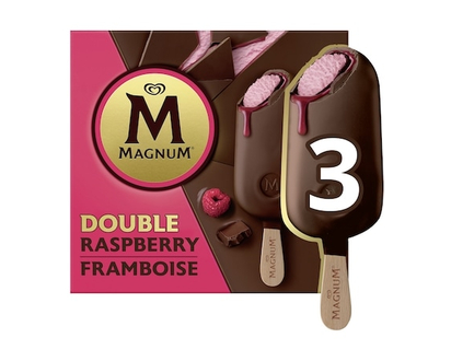 Magnum Barre de Crème Glacée Double Framboise trempée dans un enrobage chocolaté - 90.0 ML