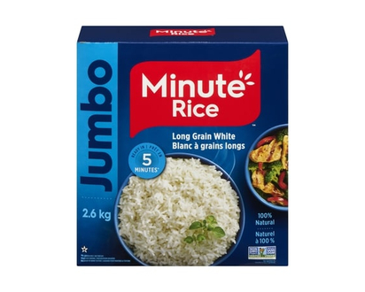 Minute Rice 100% Premium Long Grain White Rice - 2.6 KG