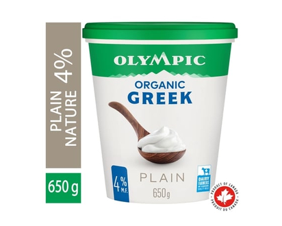 Olympic Organic Greek Plain Yogurt 4% - 650.0 G