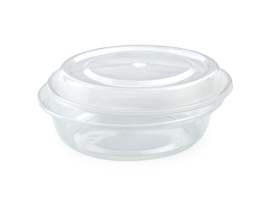 Clear Base Round Takeout Container w/ Lid 425ml 50/Pack - 50.0 EA