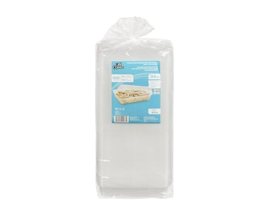 Clear Base Rectangular Takeout Container With Lid - 50.0 EA