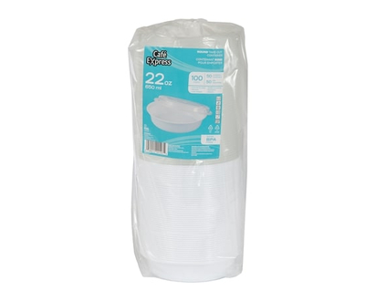 Black Base Round Takeout Container 650mL with Lid, 50 Per Pack - 50.0 EA