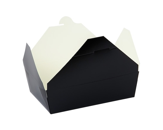 Elite Black Takeout PE Box #3 (19.7cm X 14cm X 6.3cm) 50/Pack - 50.0 EA