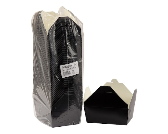 Elite Black Takeout PE Box #4 (20cm x 14cm x 9cm) 50/Pack - 40.0 EA