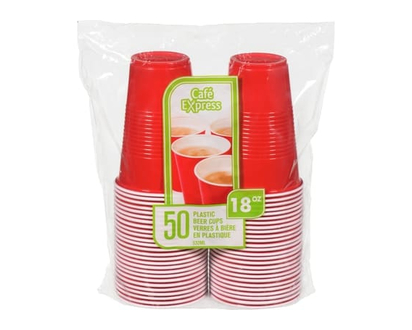 Beer (PP) Cups Red and White - 1.0 EA