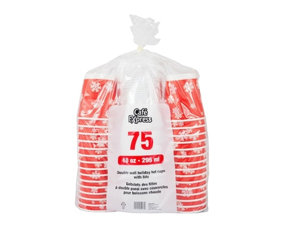 10oz Printed Double Wall Sip Cup & Lid 75/Pack - 75.0 EA