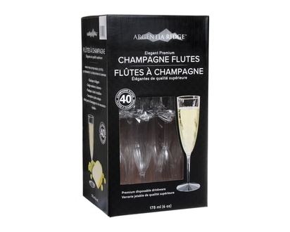 Argentina Plastic Crystal Champagne Glasses 40/Pack - 40.0 EA