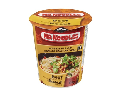 Mr Noodles Noodles in a Cup, Beef - 64.0 G