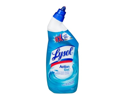 Lysol Bathroom Cleaning- Toilet Bowl Cleaner, Action Gel, Spring Waterfall, 8x Clinging Gel - 710.0 ML