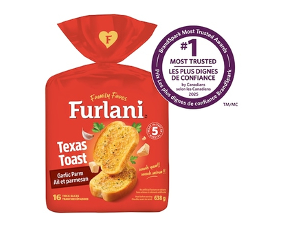 Furlani Tranches de pain à l’ail et au parmesan prêtes pour le four de style texan - 40.0 G