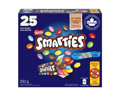 Nestlé Smarties Mini Candies, Peanut-free Candy, Wrapped - 250.0 G