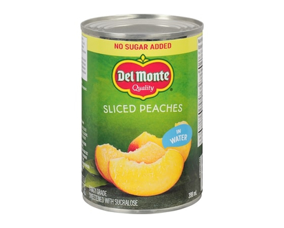 Del Monte Peach Slices, Water Packed No Sugar Added - 398.0 ML