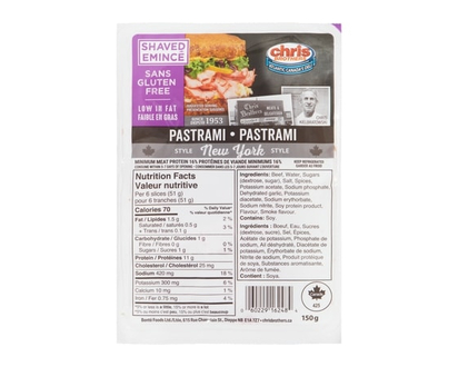 Chris Brothers Shaved Pastrami - 150.0 G