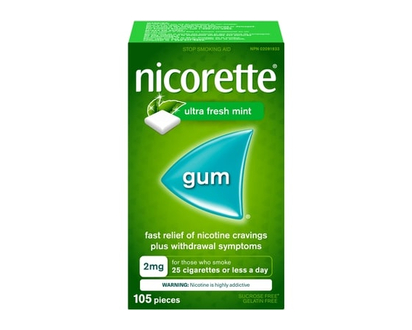 Nicorette Nicotine Gum, 2 mg, Ultra Fresh Mint - 105.0 EA