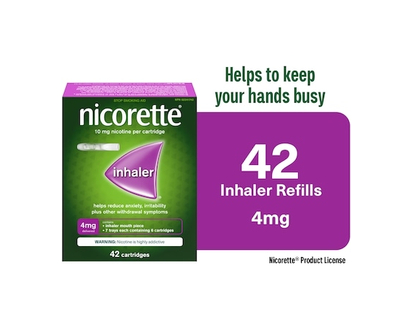 Nicorette Nicotine Inhaler refill cartridges, 4 mg - 42.0 EA
