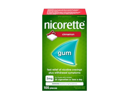 Nicorette Gum, Nicotine 2mg, Cinnamon - 105.0 EA