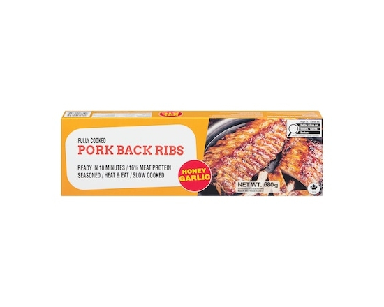 Fully Cooked Pork Back Ribs Honey Garlic - 680.0 G