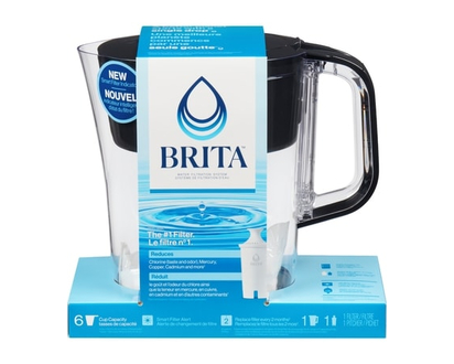 Brita Small 6 Cup Water Filter Pitcher with 1 Standard Filter, Made Without BPA, Denali, Black - 1.0 EA